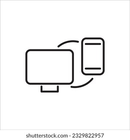 Devices line icon, computer vector illustration design