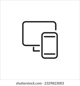 Devices line icon, computer vector illustration design