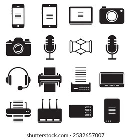 Devices Line Icons. Editable Stroke. Pixel Perfect. For Mobile and Web. Contains such icons as Smartphone, Printer, Smart Watch, Gaming, Drone.