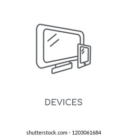 Devices linear icon. Devices concept stroke symbol design. Thin graphic elements vector illustration, outline pattern on a white background, eps 10.