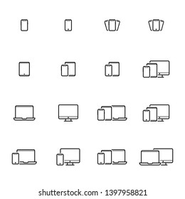 Devices - Mobile, Tablet, Computer, Laptop Icons 