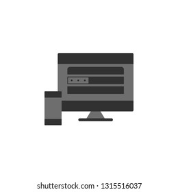 devices, monitor, mobile  . Element of web development. Vector icon. Development icon