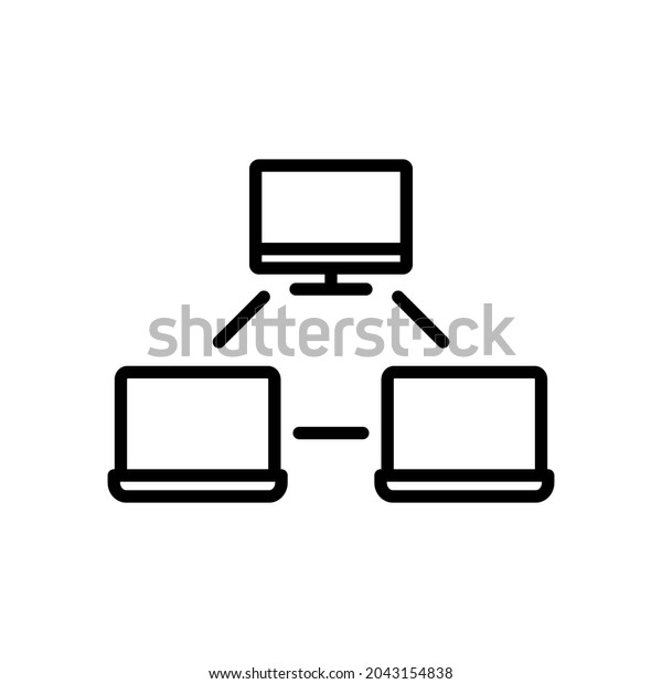 Devices Network Connection Line Icon Vector Stock Vector (Royalty Free ...