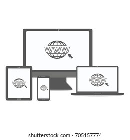 Devices for office with website logo
