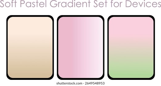 Dispositivos, pc e tela moderna do smartphone paleta de cores suaves fundos ilustração de design de ui e ux. Gradiente transparente de cor suave suave e fundo vibrante definido.