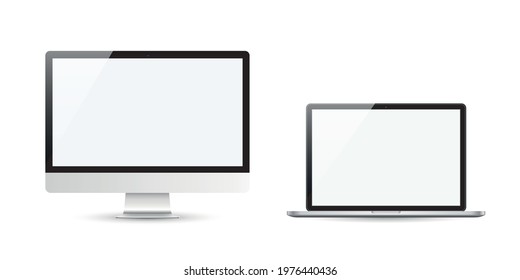 Devices Realistic Trendy Design On White Stock Vector (Royalty Free ...