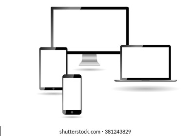 Devices Screen Tablet Laptop Phone Stock Vector (Royalty Free ...