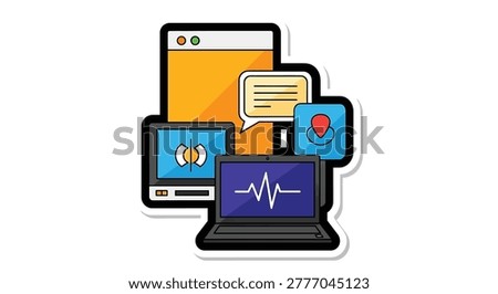 Devices with screens and icons