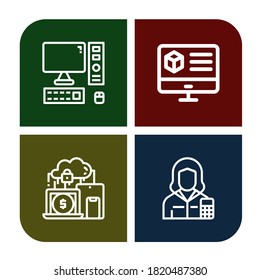 los iconos simples de los dispositivos se configuran. Contiene iconos como Ordenador, Dispositivos, Contable, que se pueden usar para web, móvil y logotipo