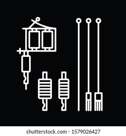 devices for tattoo machine line icon, vector illustration