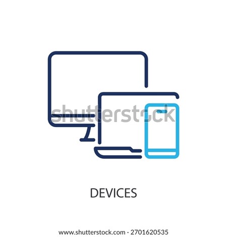 Devices thin line icons. Original vector illustration.