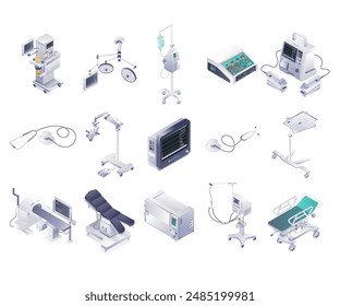 Devices and Tools in Medical Technology isometric illustration