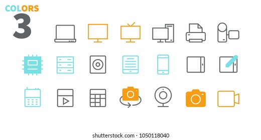 Devices UI Pixel Perfect Well-crafted Vector Thin Line Icons 48x48 Ready for 24x24 Grid for Web Graphics and Apps. Simple Minimal Pictogram Part 1-3