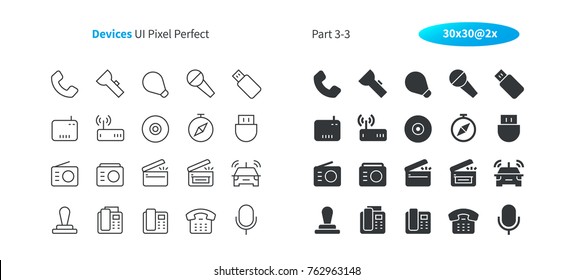Devices UI Pixel Perfect Well-crafted Vector Thin Line And Solid Icons 30 2x Grid for Web Graphics and Apps. Simple Minimal Pictogram Part 3-3