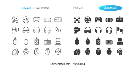 Devices UI Pixel Perfect Well-crafted Vector Thin Line And Solid Icons 30 2x Grid for Web Graphics and Apps. Simple Minimal Pictogram Part 2-3