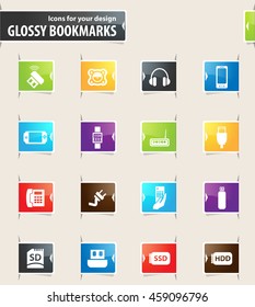 Devices vector bookmark icons for your design