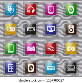 Devices vector glass icons for user interface design