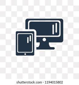 Devices vector icon isolated on transparent background, Devices transparency concept can be used web and mobile