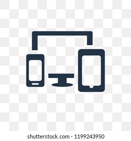 Devices vector icon isolated on transparent background, Devices transparency concept can be used web and mobile