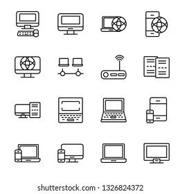 Devices vector icons set