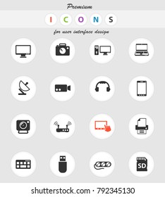 devices vector icons for web and user interface design