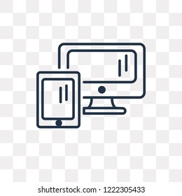 Devices vector outline icon isolated on transparent background, high quality linear Devices transparency concept can be used web and mobile