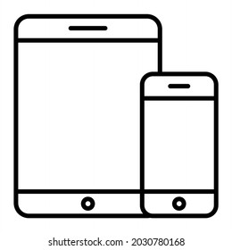 Devices Vector Outline Icon Isolated On White Background
