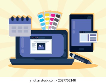 devices and web design icons