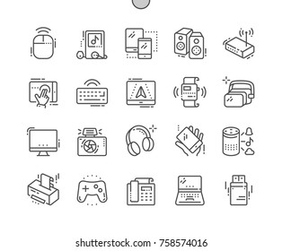 Devices Well-crafted Pixel Perfect Vector Thin Line Icons 30 2x Grid for Web Graphics and Apps. Simple Minimal Pictogram