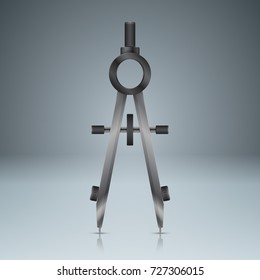 Devider realistic icon with shadow. Vector, eps 10