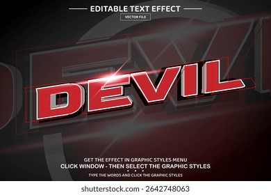 Devil 3D editable text effect template