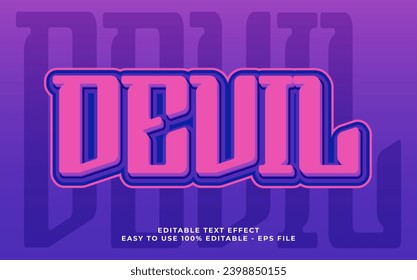 Devil 3d text effect, editable text for template headline
