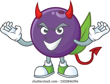 Devil acai berries cartoon character with mascot