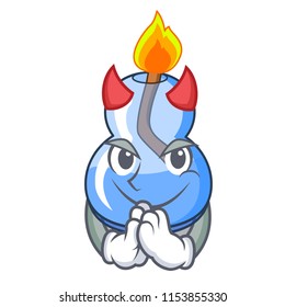 Devil alcohol burner mascot cartoon