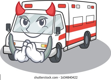 Devil ambulance Cartoon in the character design
