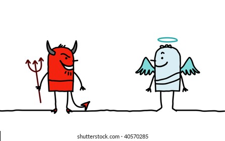 devil and angel cartoon