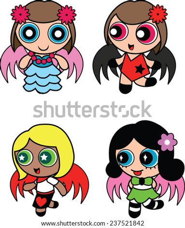Devil and Angel Cartoons Set