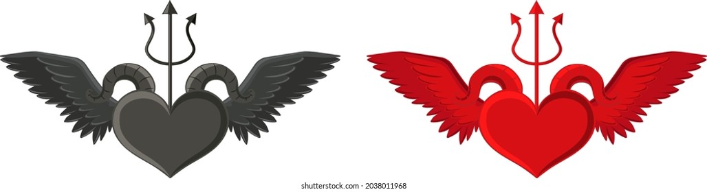 Devil and angel design elements illustration