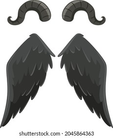 Devil and angel design elements illustration