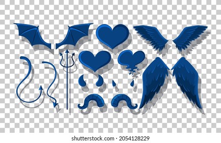 Devil and angel design elements illustration