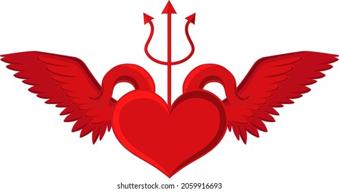 Devil and angel design elements illustration