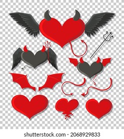 Devil and angel design elements illustration