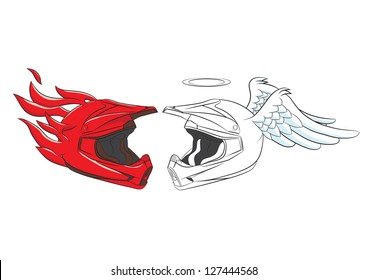 Devil and Angel Helmet Motocross