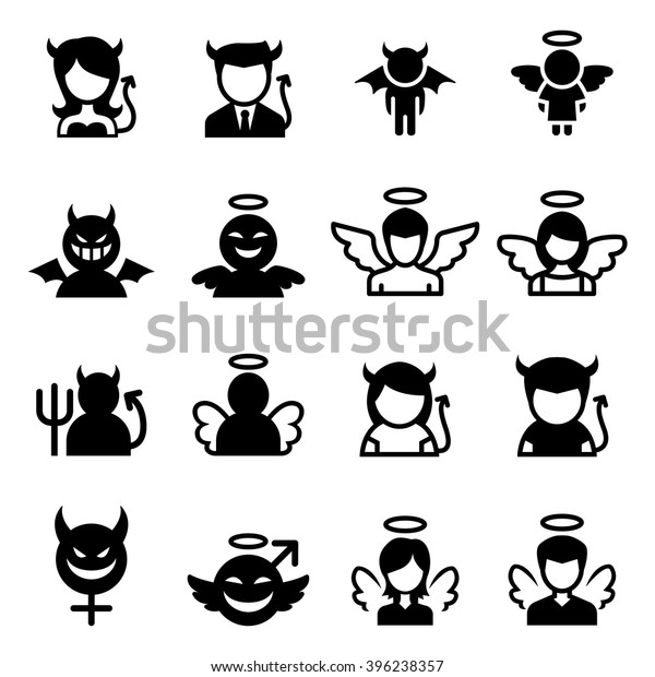 Devil Angel Icon Stock Vector (Royalty Free) 396238357 | Shutterstock