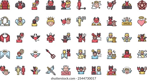 Devil and angel icons High-Quality Vector Icons Collection with Editable Stroke. Ideal for Professional and Creative Projects.