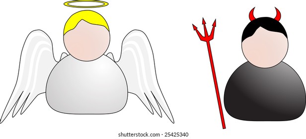 Devil and angel icon.Vector