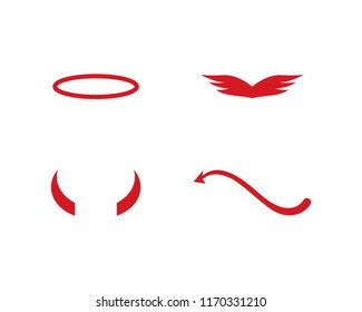 Devil angel logo vector template svg