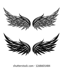 Devil angel Wings isolated vector template design