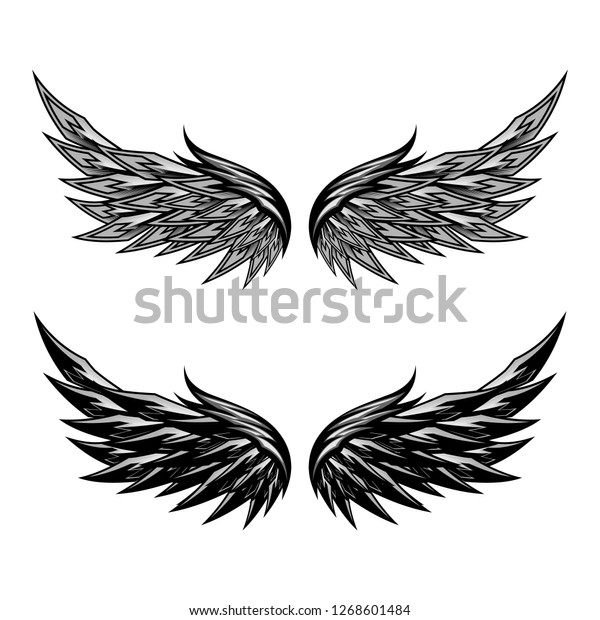 Devil Angel Wings Isolated Vector Template Stock Vector (Royalty Free ...