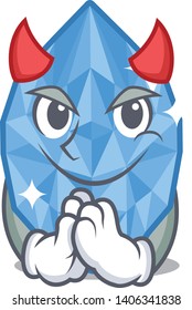 Devil aquamarine gem isolated mascot